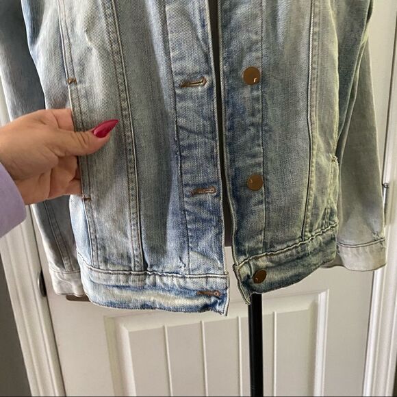 J Brand Distressed Denim Jacket Oversized Wasted - Picture 7 of 15